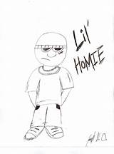 Homies Coloring Pages Gangster Little Lil Homie Template sketch template