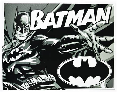 batman tin metal sign dc comics comic book hero dark