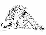 Pooh Coloring Winnie Friends Pages Tigger Eeyore Disney Book Printable Roo Piglet Disneyclips Funstuff sketch template