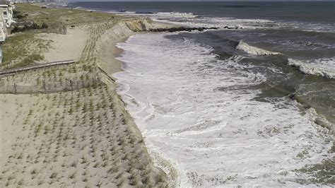 holgate beach erosion  lbi  hurricane michael drone footage