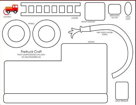 fire truck template printable simple template design