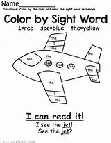 Sight Words Word Color Kindergarten Reading Activities Worksheets Preschool Colour Review Teaching School Practice Colouring Airplane Phonics Basic Choose Board sketch template