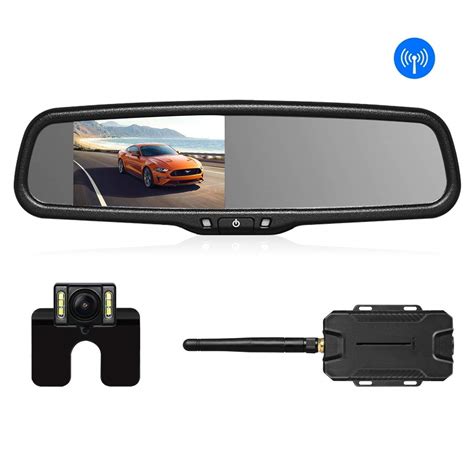auto vox wireless reverse camera kit car backup camera  rear view mirror monitor dashcambd
