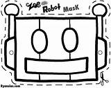 Robot Mask Crafts Kids Vbs Coloring Masks sketch template