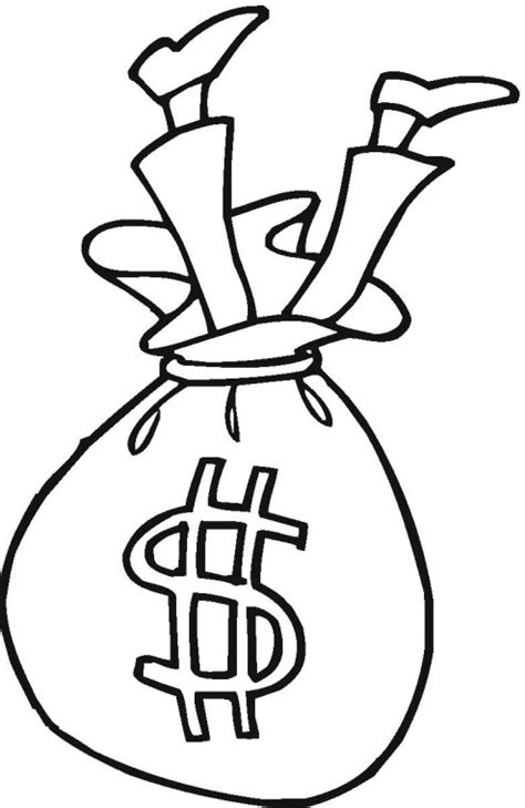 bag  money colouring pages sketch coloring page