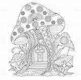 Mushroom Zentangle Trippy Paddestoel Toad Stijl Getrokken Clip Stylized Psychedelic sketch template