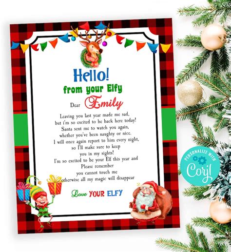 personalized elf letter   letter  elf christmas etsy