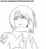 Mikasa Kyojin Shingeki Titan Coloring Line Eren Deviantart Sketch Template Pages sketch template