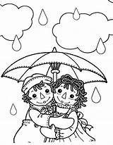 Ann Raggedy Coloring Andy Pages Rain Umbrella Under Printable Netart Book Color Print Choose Board sketch template