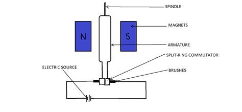 draw  diagram   dc motor  label  parts
