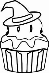 Cupcake Halloween Coloring Pages Printable sketch template
