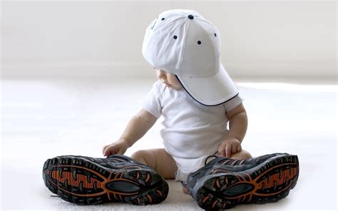 wearing  pair  big shoes cute baby wallpaper  resolution