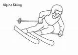 Skiing Getdrawings Coloringsky sketch template