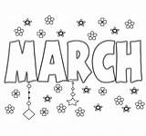 March Coloring Pages Kids Calendar sketch template