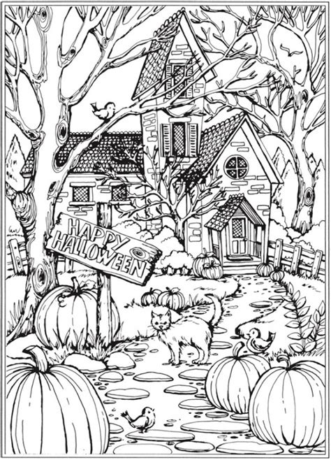 fall  halloween coloring pages stamping