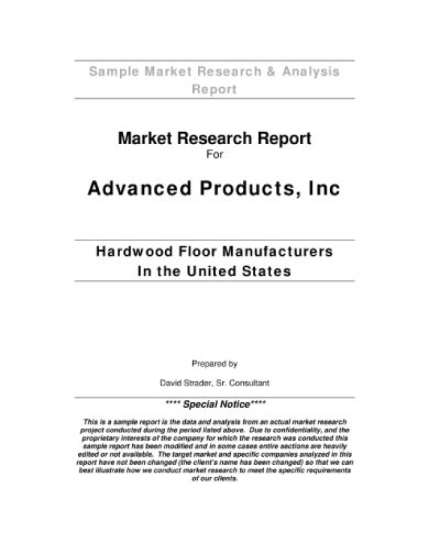 market research report  examples format  examples