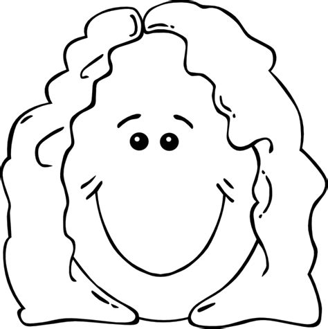 lady face world label outline clip art at