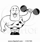 Strongman Dumbbell Holding Clipart Cartoon Strong Man Cory Thoman Vector Outlined Coloring Illustration Royalty Leopard Uniform Getdrawings Drawing 2021 sketch template