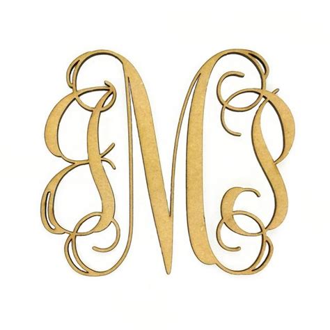Wooden Monogram Unfinished Cursive Wooden Letter Perfect For