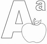 Letter Coloring Apple Printable Pages Ten Kids sketch template