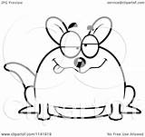 Kangaroo Chubby Goofy Clipart Cartoon Coloring Bored Outlined Vector Cory Thoman Claddagh Royalty Template Clipartof sketch template