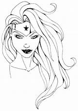 Coloring Woman Superhero Pages Wonder Girl Drawing Girls Catwoman Printable Women Female Hero Kids Superheroes Template Colouring Sheets Super Color sketch template