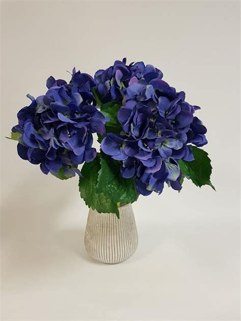 artificial hydrangea stem royal blue desflora