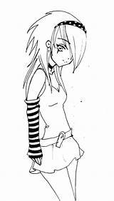 Emo Anime Drawings Coloring Girl Pages Cute Drawing Easy Angel Deviantart Girls Cool Outline Manga Goth Draw Sketch Teenagers Printable sketch template