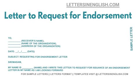 letter  request  endorsement sample letter requesting