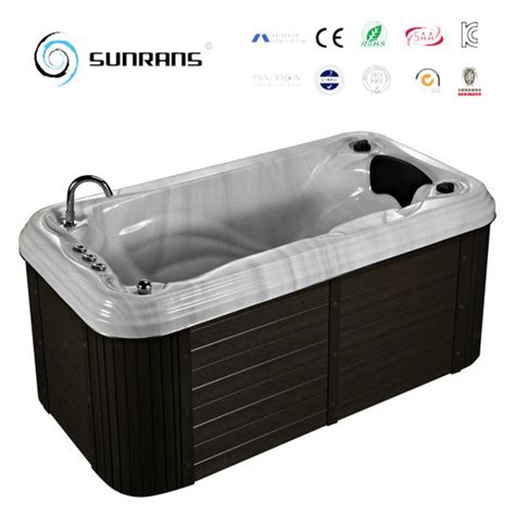 China Rectangular Water Jet Whirlpool 1 Person Mini Hot Tub Outdoor