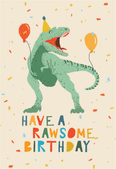 dinosaur fiesta birthday card  island happy birthday