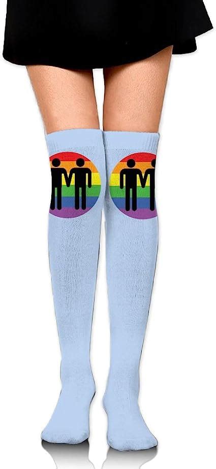 hairuiyd knee high socks lgbt and gay pride women s work