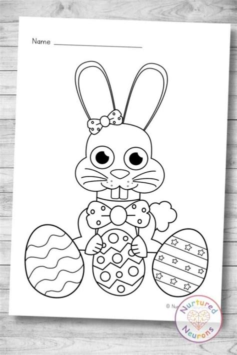 easter bunny coloring page printable  nurtured neurons