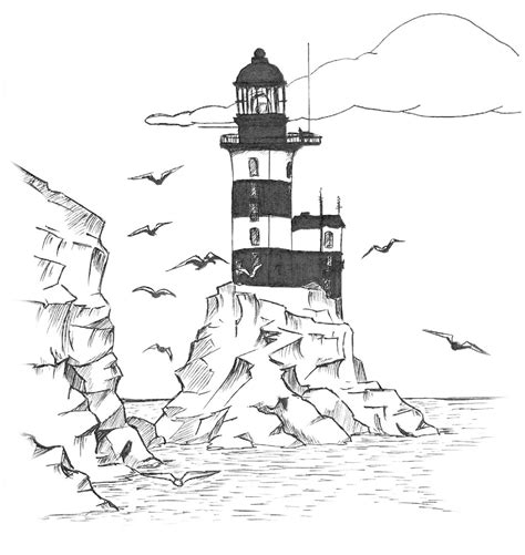 lighthouse drawing easy  getdrawings