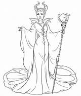 Coloring Maleficent Descendants Fairy Kunjungi Malefica sketch template