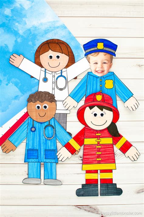 community helpers coloring pages crafts