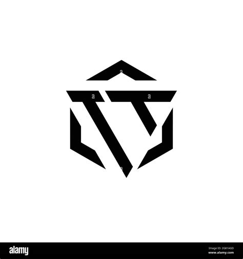 tt logo monogram  triangle  hexagon modern design template isolated  white background