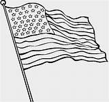 Flag American Coloring Waving Drawing Pages July 4th States United America Outline Flying Printable Outlines Getdrawings Usa Kids Cool Sheets sketch template