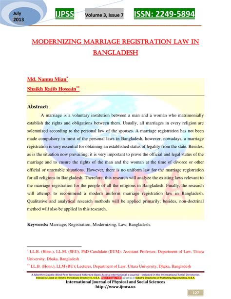 modernizing marriage registration law  bangladesh