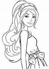 Barbie Coloring Pages Hair Long sketch template