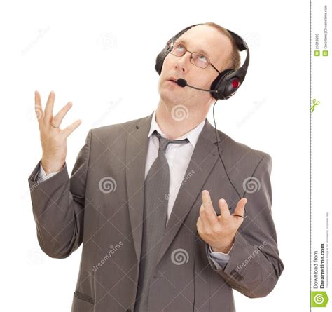 business person  head set stock image image  listening distant