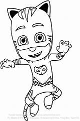 Catboy Coloring Pages Pj Getcolorings Color Printable Jump sketch template