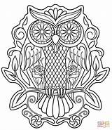 Skull Coloring Owl Sugar Pages Calavera Printable Mandala Print Sheet Color Skulls Tattoo Template Popular Book Templates sketch template