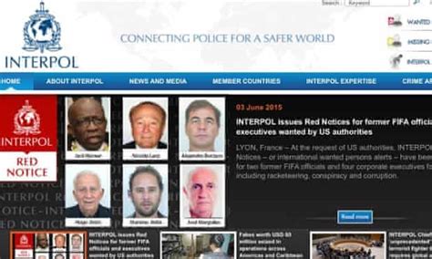 Interpol Issues Red Notices For Former Fifa Officials Wanted By Us