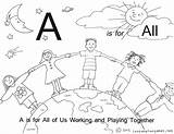 Coloring Pages Teamwork Printable Working Abc Together Alphabet Color Sheets Cooperative Clipart Getcolorings Preschool Theme Print Clip Pdf Divyajanani Library sketch template