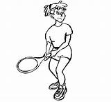 Tennis Ragazza Tenista Gioca Colorear Desenho Disegno Rapariga Joueuse Acolore Davide Stampare Pitturato Coloritou sketch template