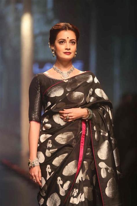 Dia Mirza Walks For Santosh Parekh At Lakme Fashion Week 2016 Photos
