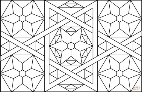 islamic mosaic coloring pages   dover publications pattern