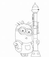 Pages Bazooka Coloring Minion Minions sketch template