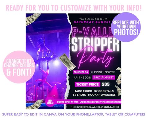 Stripper Party Flyer Club Flyer Event Flyer Template Etsy